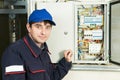 Electrician near distribution fusebox