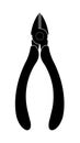 Electrician rubber handle pliers nippers. Black