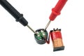 Electrician`s Probes Testing Components on a White background