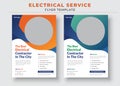 Electrician service flyer template, The Best Electrical Contractor in the city poster and flyer