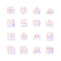 Electrician service gradient linear vector icons set Royalty Free Stock Photo