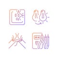 Electrician service gradient linear vector icons set Royalty Free Stock Photo