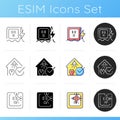 Electrician service icons set Royalty Free Stock Photo