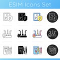 Electrician service icons set Royalty Free Stock Photo