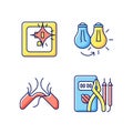 Electrician service RGB color icons set Royalty Free Stock Photo