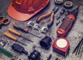 Electrician tools background Royalty Free Stock Photo