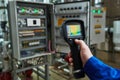 Thermal imaging inspection of electrical equipment Royalty Free Stock Photo