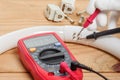 Using the multimeter Royalty Free Stock Photo