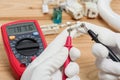 Using the multimeter Royalty Free Stock Photo