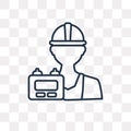 Electrician vector icon isolated on transparent background, line