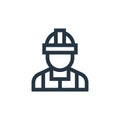 electrician vector icon isolated on white background. Outline, thin line electrician icon for website design and mobile, app