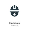 Electrician vector icon on white background. Flat vector electrician icon symbol sign from modern professions collection for