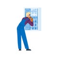 Electrician performing electrical panel maintenance and repair Royalty Free Stock Photo