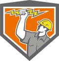 Electrician Wield Lightning Bolt Side Crest Royalty Free Stock Photo