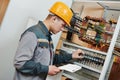 Electrician worker Royalty Free Stock Photo