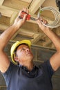 Electrician Working On Wiring