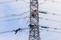 Electricians Hanging Tower Power Lines