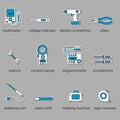 The Electricians tools icon set Royalty Free Stock Photo