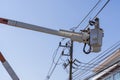 Electricians working on high voltage Royalty Free Stock Photo