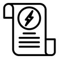 Electricity bill icon, outline style