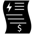 Electricity bill reduce icon on white background. Energy utility bills sign. flat style