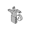 electricity cable isometric icon vector illustration Royalty Free Stock Photo
