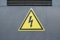 Electricity caution sign, danger sign, high voltage Royalty Free Stock Photo