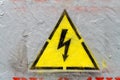 Electricity caution sign, danger sign, high voltage Royalty Free Stock Photo