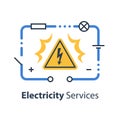 Electricity circuit and high voltage sign, repair and maintenance