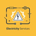 Electricity circuit and high voltage sign, repair and maintenance