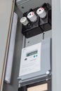 Electricity counter and 10 amperes fuse box in Denmark - Electricity consumption