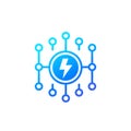 Electricity, electric grid icon, vector