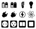 Electricity and energy icon set Royalty Free Stock Photo