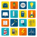 Electricity Energy Icons Set