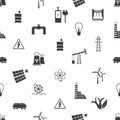 Electricity and energy icons and symbol seamless pattern eps10