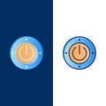 Electricity, Energy, Power, Computing  Icons. Flat and Line Filled Icon Set Vector Blue Background Royalty Free Stock Photo