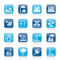 Electricity and Energy source icons Royalty Free Stock Photo
