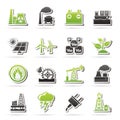 Electricity and Energy source icons Royalty Free Stock Photo