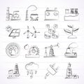 Electricity and Energy source icons Royalty Free Stock Photo