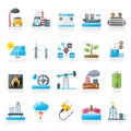 Electricity and Energy source icons Royalty Free Stock Photo