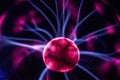 Electricity fire-ball. Abstract photo of electric waves. Static electricity - Stock Image Royalty Free Stock Photo