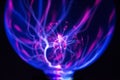 Electricity fire-ball. Abstract photo of electric waves. Static electricity - Stock Image Royalty Free Stock Photo