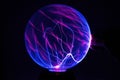 Electricity fire-ball. Abstract photo of electric waves. Static electricity - Stock Image Royalty Free Stock Photo