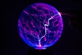 Electricity fire-ball. Abstract photo of electric waves. Static electricity - Stock Image Royalty Free Stock Photo