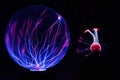 Electricity fire-ball. Abstract photo of electric waves. Static electricity - Stock Image Royalty Free Stock Photo