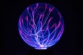 Electricity fire-ball. Abstract photo of electric waves. Static electricity - Stock Image Royalty Free Stock Photo