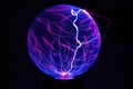 Electricity fire-ball. Abstract photo of electric waves. Static electricity - Stock Image Royalty Free Stock Photo