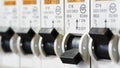 Fuse Box Circuit Breakers, Close Up