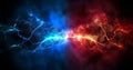 Electricity galaxy star cosmos blue wires universe astronomy space red science current Royalty Free Stock Photo