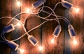 Electricity. Garland with incandescent lamps